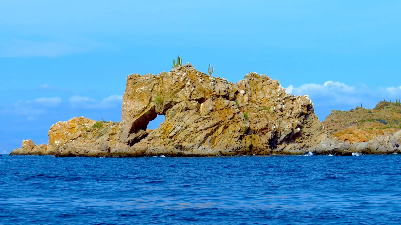 "El Elefante" rock formation stands among the many dramatic geological features visible while Hiking the Islands of Loreto Bay National Park's islands
