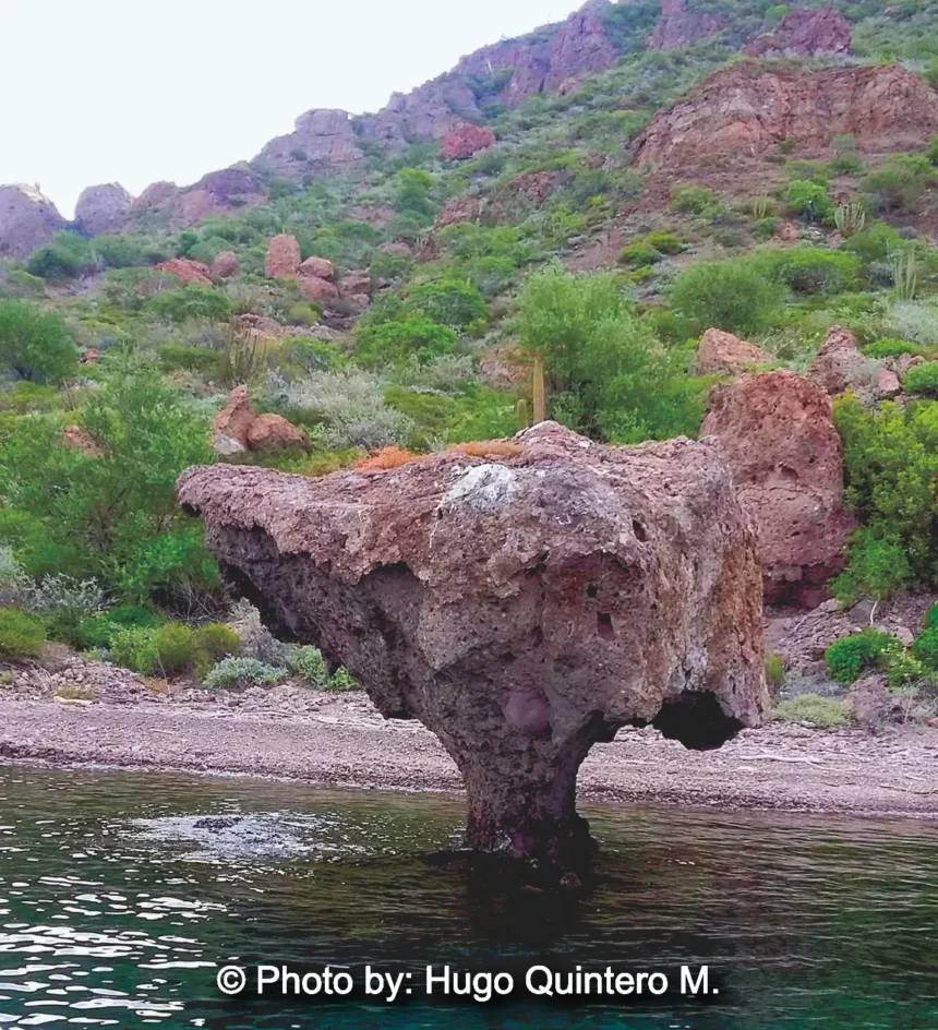 El Hongo a Rock Formation apreciable while hiking the islands of Loreto