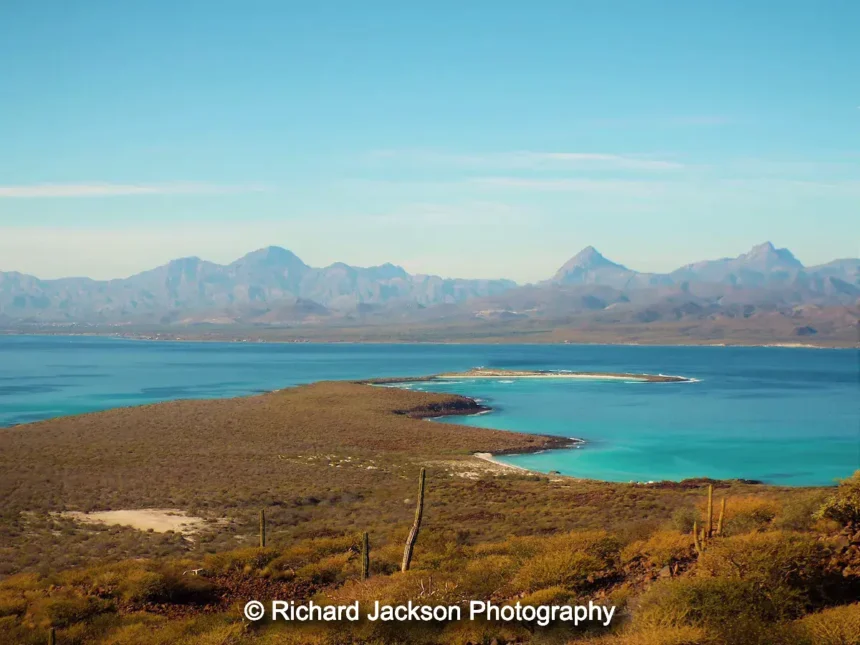 Panoramic view El Volcan Trail one of the National Park Hikes in Loreto Mexico Islands